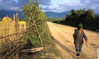 Chemin de terre à Vang Vieng au Laos